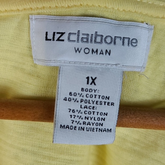 Yellow Cotton & Lace Lazer Cut Tee - Picture 4 of 8